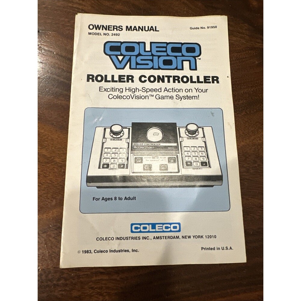 VINTAGE CBS COLECO VISION Roller controlled GAME 1983 OWNER'S MANUAL RARE